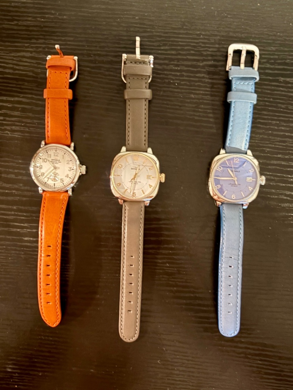 Collection of three women's Shinola watches in good condition